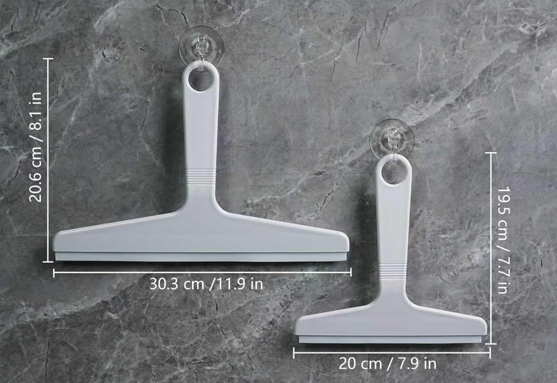 NewTalent New Talent 2 PCS Shower Squeegee White, for Shower Glass, Shower Doors, Bathroom, Window and Car Glass(1 Large and 1 Small) - Image 2